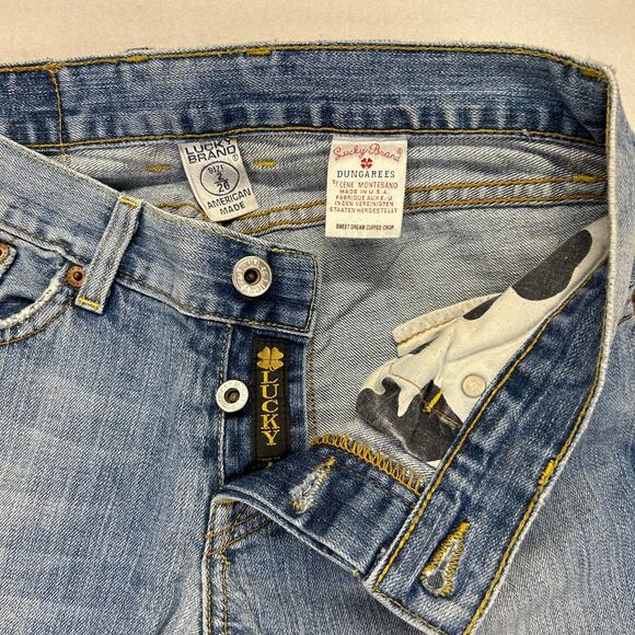 Lucky Brand Jeans Women 2/26 (fits 28x26) Sweet Dream Cuffed Crop Button Fly USA - Picture 4 of 15